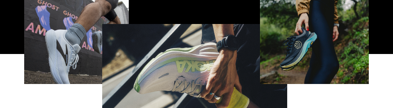 Detail shots of the newest shoes at Road Runner Sports